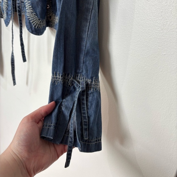 ✨Terra Nostra Vintage Y2K Denim Cropped Jacket - Size 4 - Picture 5 of 8